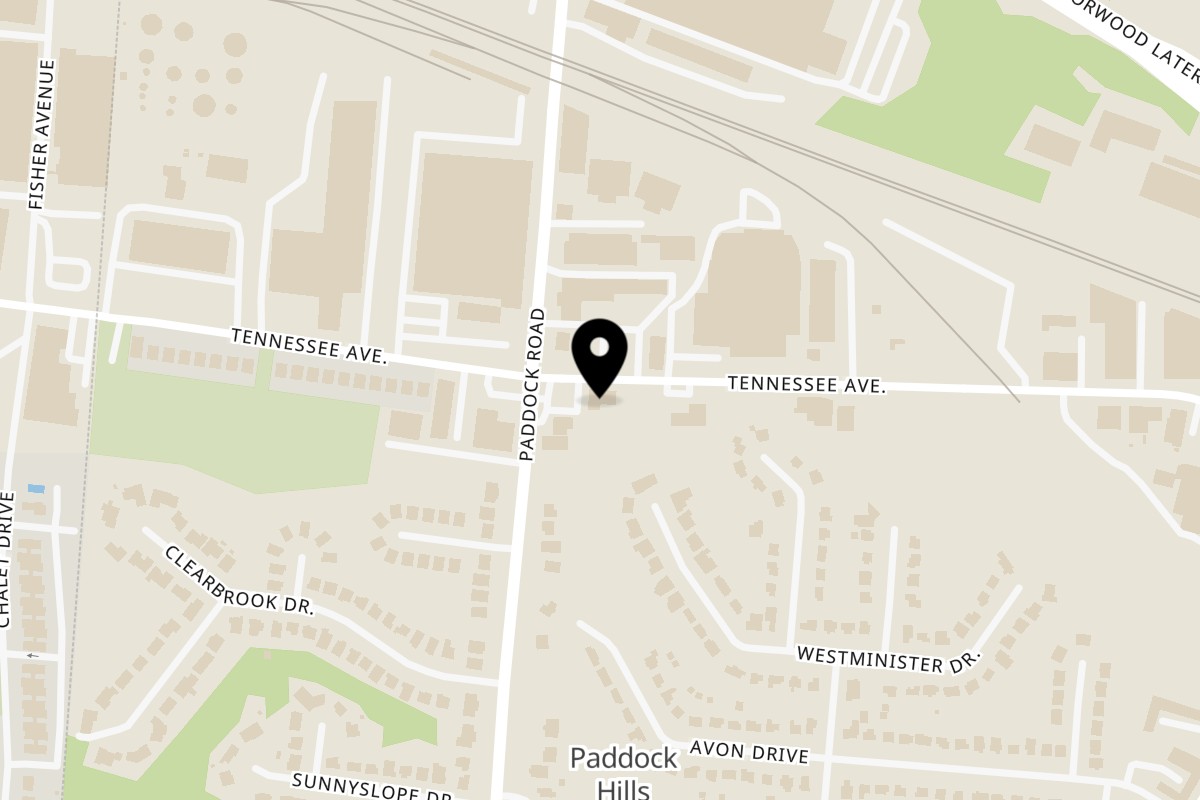 Map showing the location of SoundBiteZ Cincy on 1213 Tennessee Ave in Cincinnati